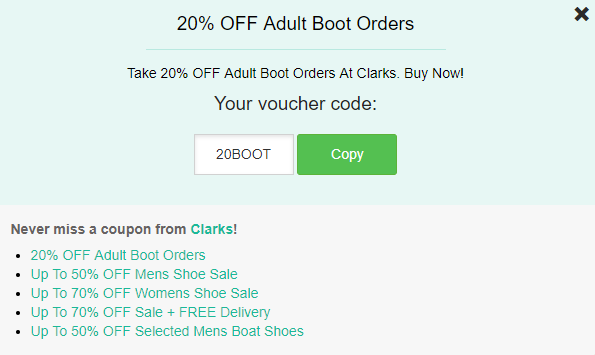 clarks promotional code