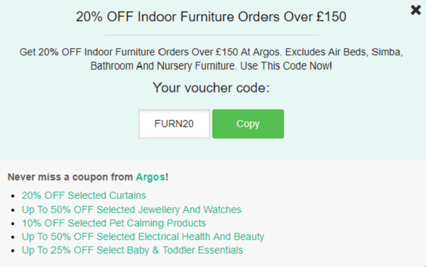 Promotional Code For Argos