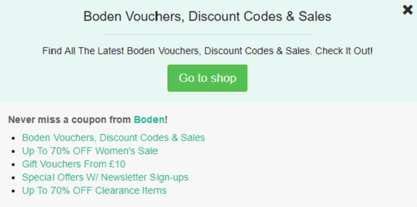 Boden discount code