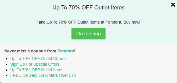 Pandora discount codes