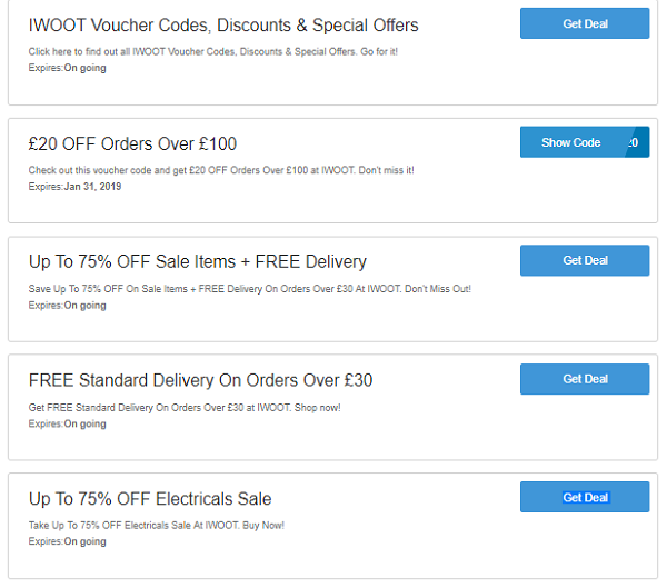 IWOOT discount codes