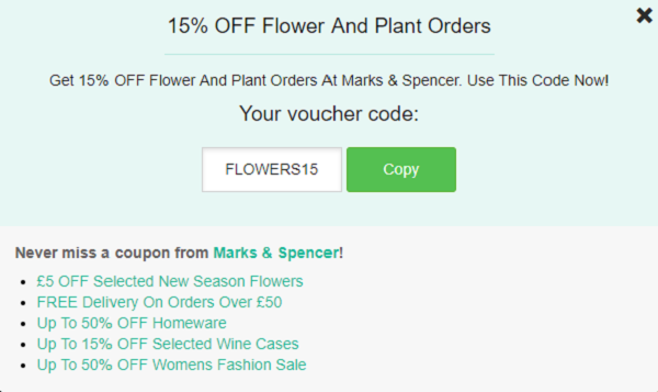 Marks & Spencer discount code