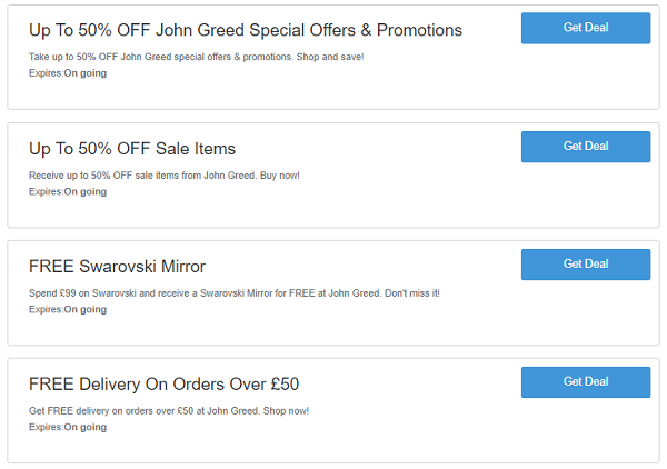 John Greed promo codes