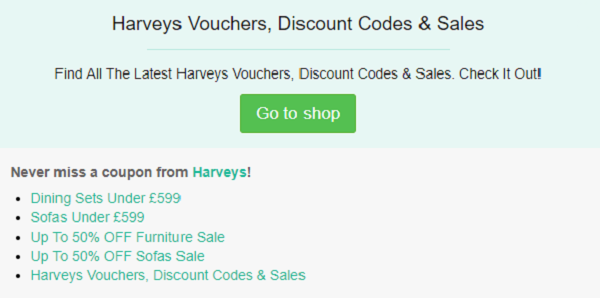 Harveys discount code
