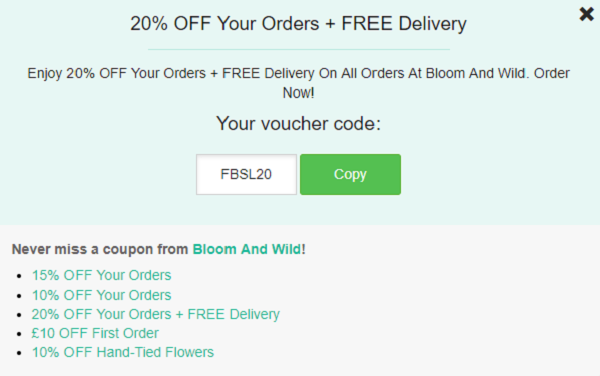 Bloom and Wild discount code