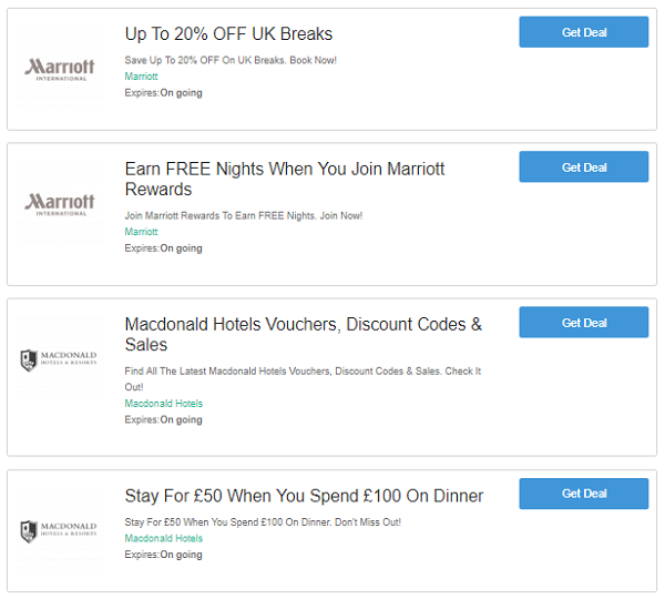 Hotels discount codes