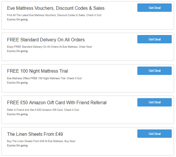 Eve Mattress discount codes