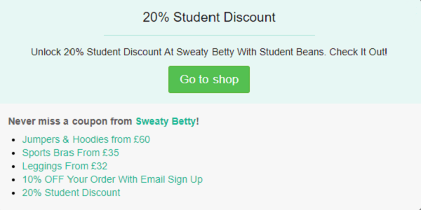 Sweaty Betty discount code