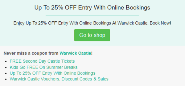 Warwick castle voucher
