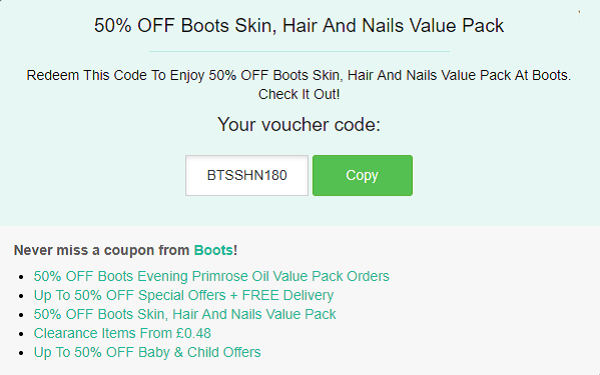 Boots discount code