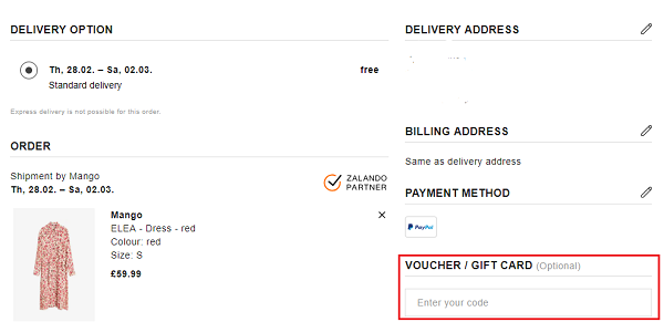 Zalando discount vouchers