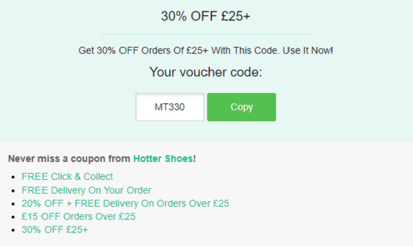 hotter free delivery code