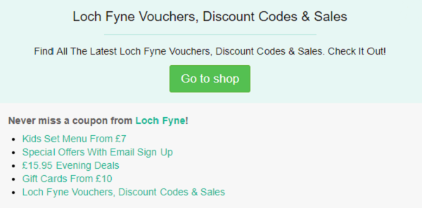 Loch Fyne voucher code