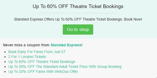 Stansted Express promo code