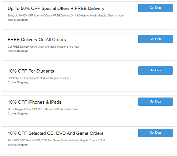 Music Magpie voucher codes