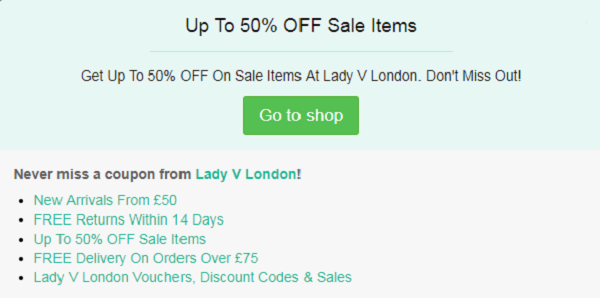 Lady V London discount code