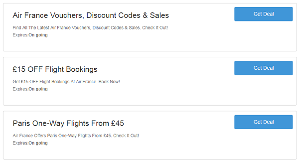 Air France discount codes