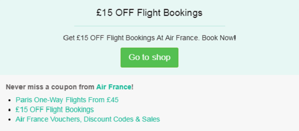 Air France discount code