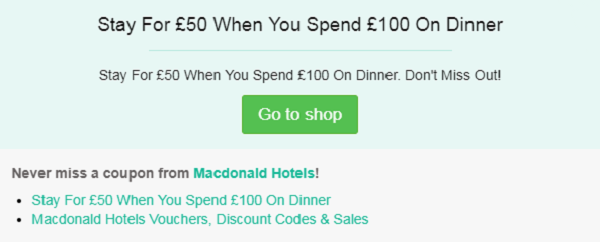 Macdonald Hotels discount code
