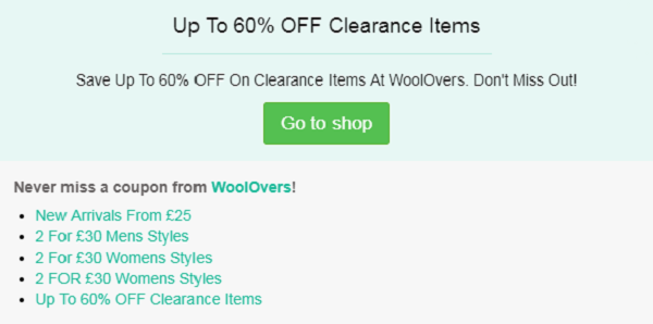 WoolOvers discount code