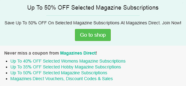 Magazines Direct discount cod