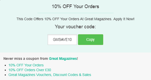 Great Magazines voucher code