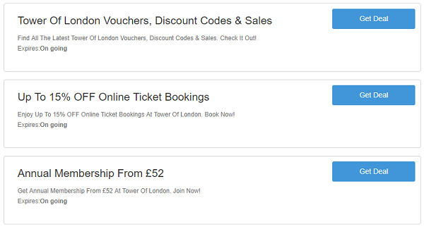 Tower Of London discount codes