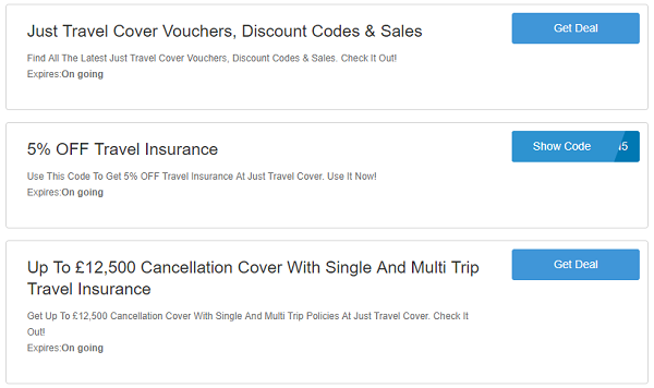 Just Travel Cover voucher codes