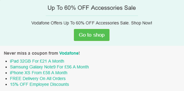 Vodafone discount code