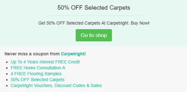 Carpetright discount code