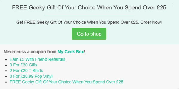 My Geek Box discount code