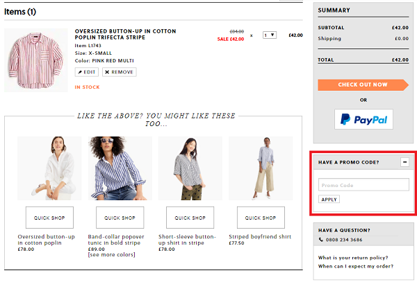 J Crew voucher codes