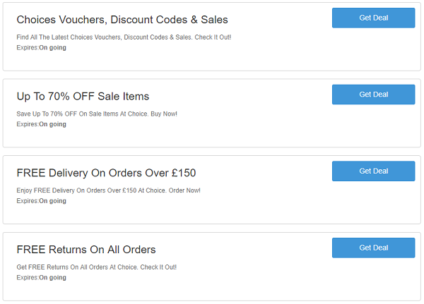 Choice discount codes