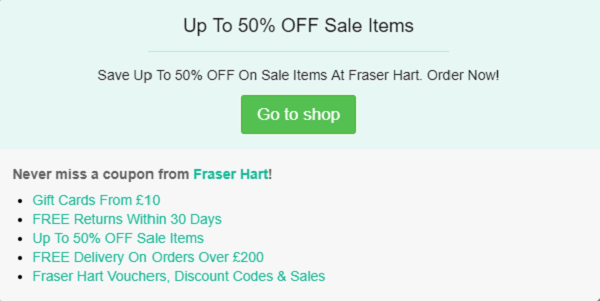 Fraser Hart discount code