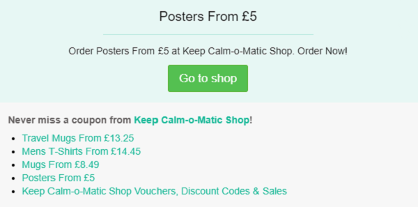 Keep Calm-o-Matic Shop coupon code