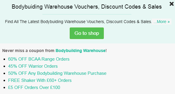 Bodybuilding warehouse code
